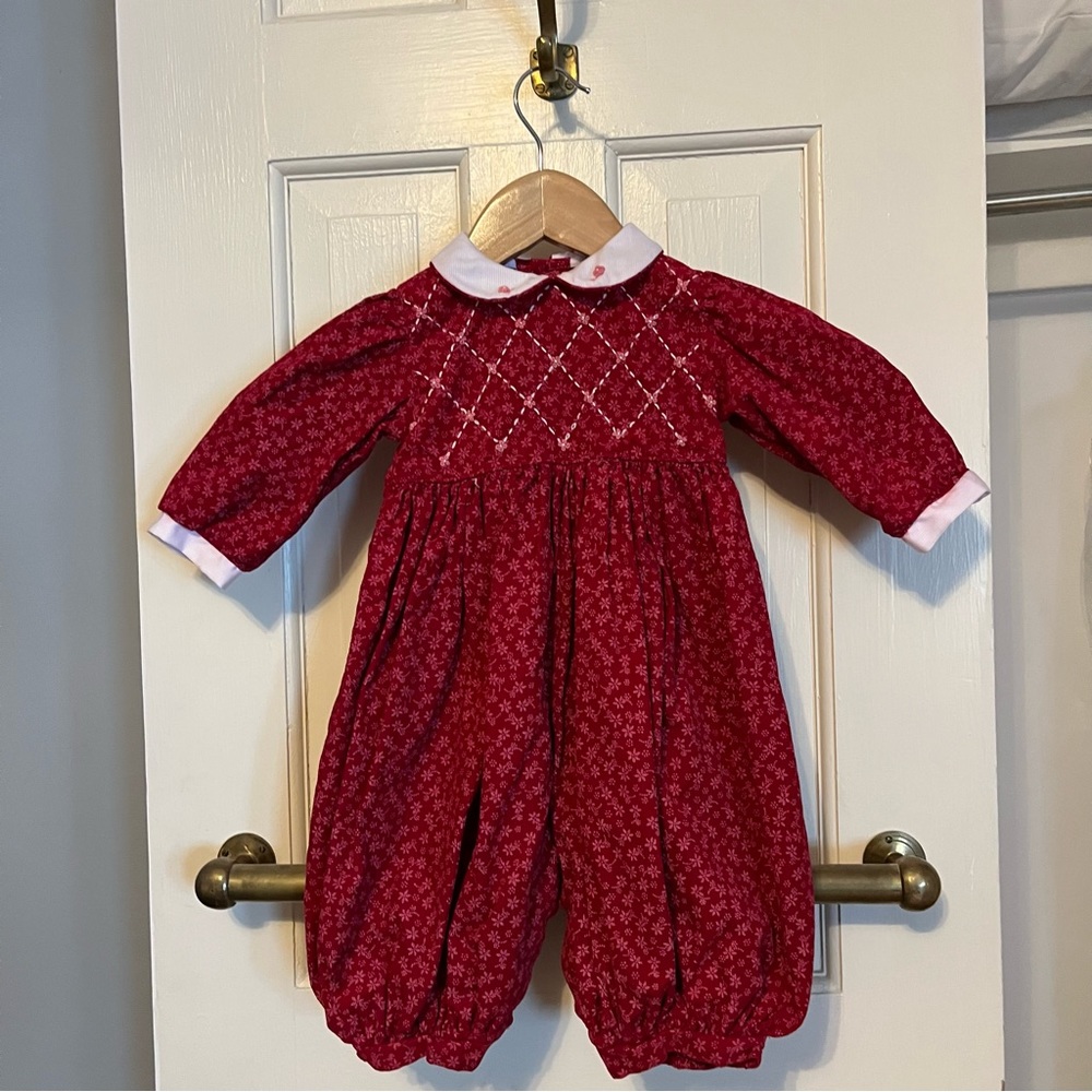 Carriage Boutique red romper 6 mos